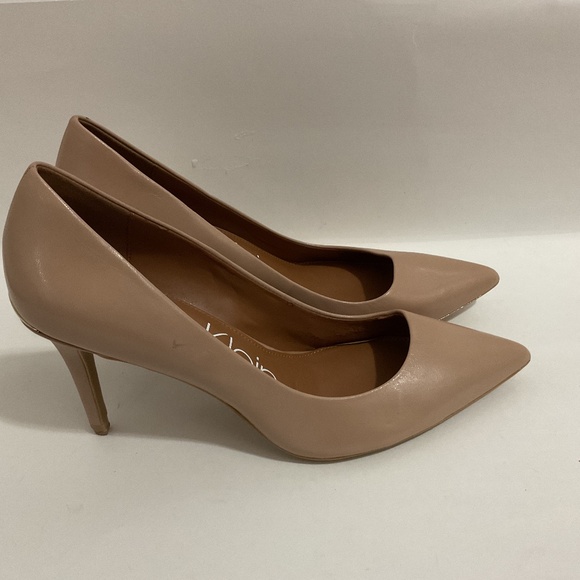 Calvin Klein Gayle Nude Leather Slip-on Pumps, Size 10 M - Picture 1 of 6